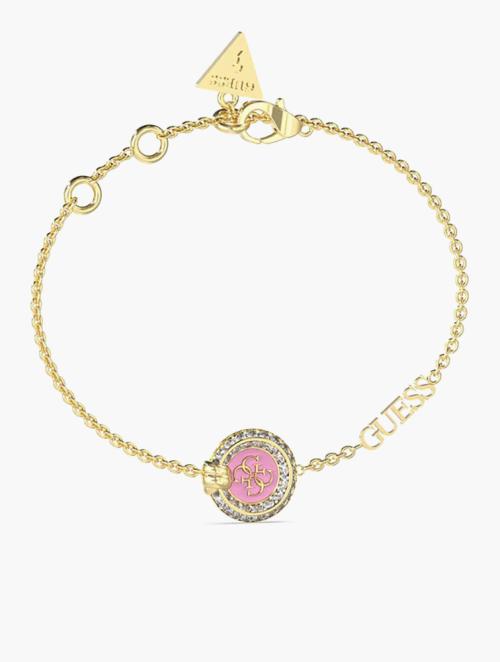 GUESS Pink & Gold Knot You 4G Logo Mini Bracelet