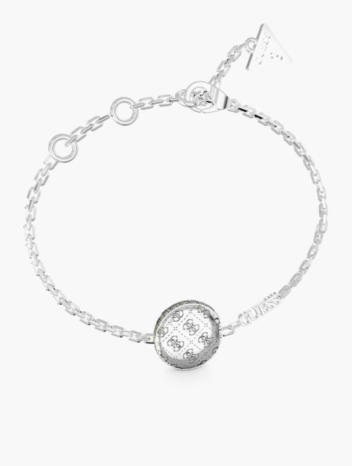 GUESS Silver Rising Side Crystals 4G Coin Bracelet
