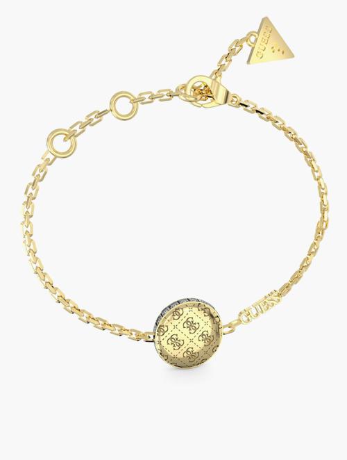 GUESS Gold Rising Side Crystals 4G Coin Bracelet
