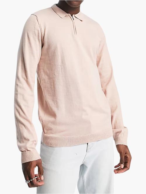 Harry Brown Pink Harry Brown Half Zip Long Sleeve Knitted Jumper