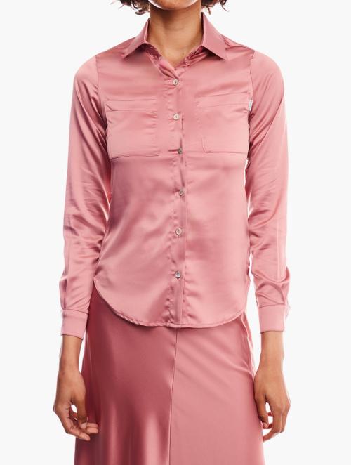 Hilton Weiner Satin Silk Shirt Dusty Rose