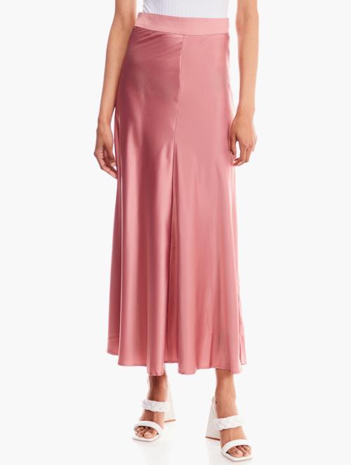 Hilton Weiner Satin Silk Skirt Dusty Rose