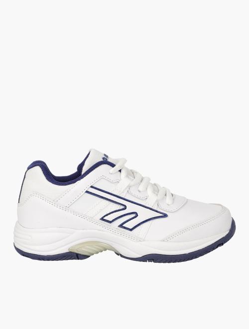 Hi Tec White Blue Print Junior League Tennis Shoes