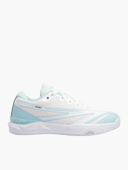 Hi Tec White & Turquoise Flash Court Lace Up Sneakers