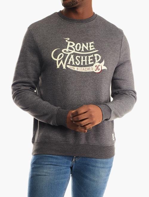 Holmes Brothers Heather Black Bone Washed Sweat Top