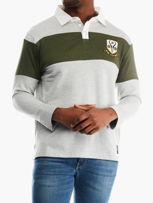 Holmes Brothers Dirty Grey Melange Rugby Polo Shirt
