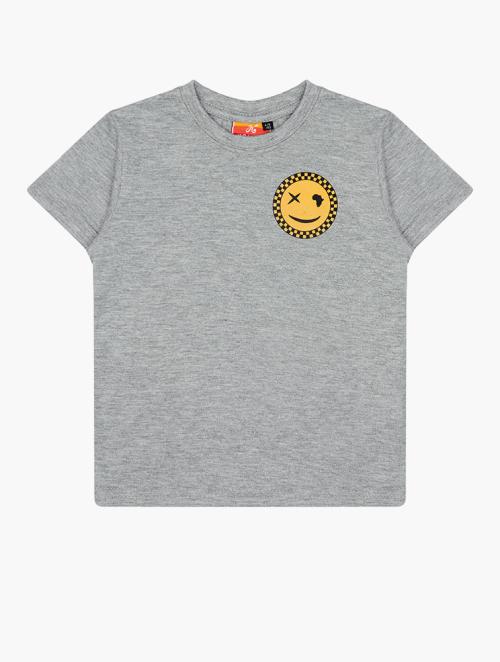 Holmes Brothers Dirty Grey Melange African Inspired Smiley Face Boys T-Shirt
