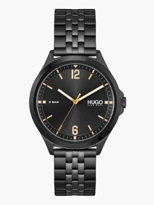 Hugo Black Suit Quartz Stainless Steel Bracelet Watch