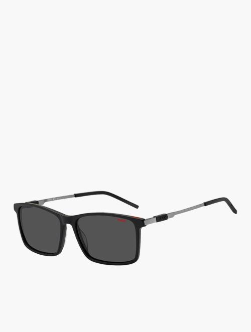 Hugo Matte Black Rectangular Sunglasses