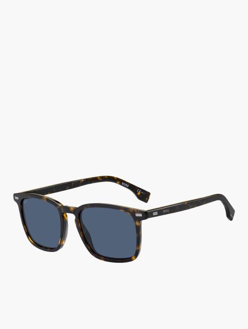 Hugo Boss Blue Havana Rectangular Sunglasses