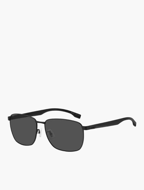 Hugo Boss Grey & Matte Black Rectangular Sunglasses