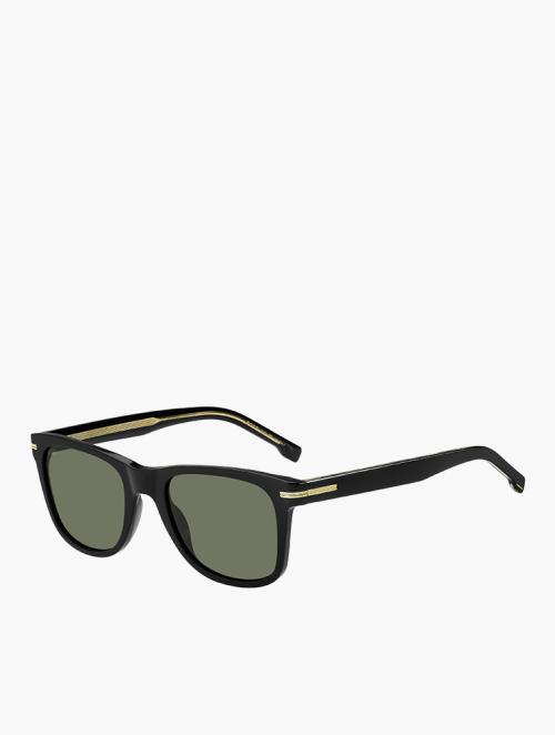 Hugo Boss Green & Black Rectangular Sunglasses