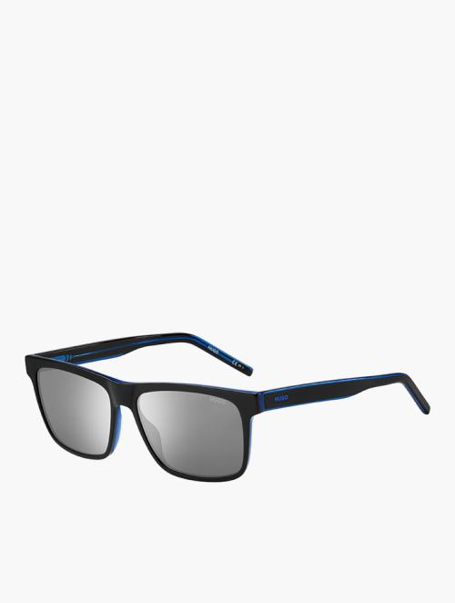 Hugo Extra White Multilayer & Black Rectangular Sunglasses