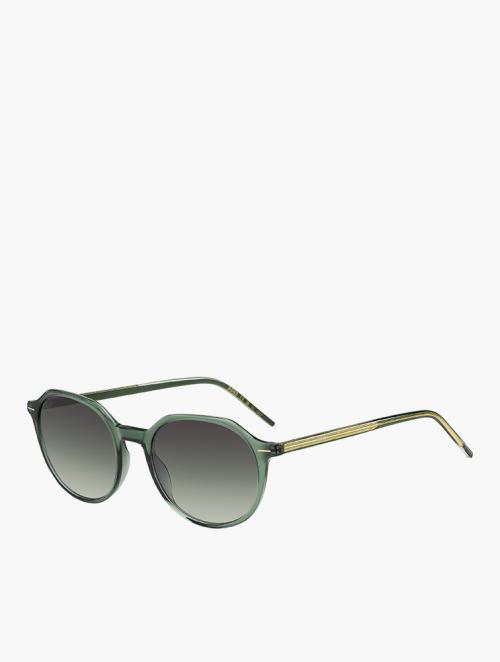 Hugo Boss Grey & Green Round Geometrical Sunglasses