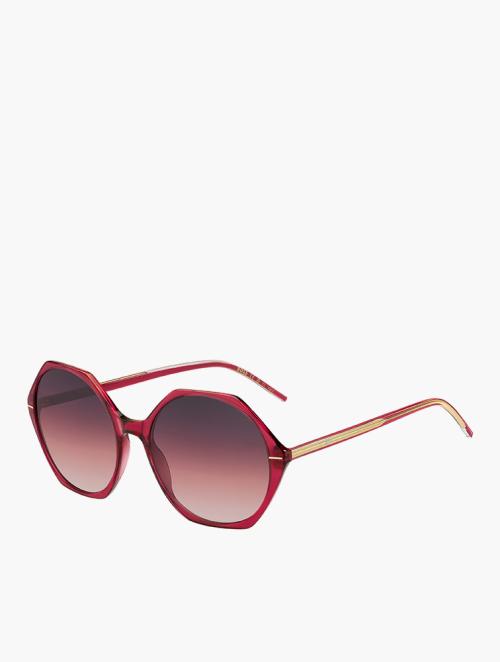 Hugo Boss Burgundy Shaded Pink Round Geometrical Sunglasses