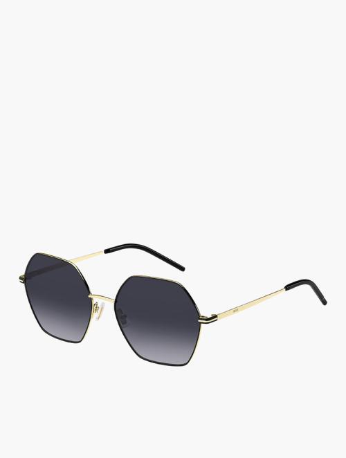 Hugo Boss Dark Grey & Black Round Geometrical Sunglasses