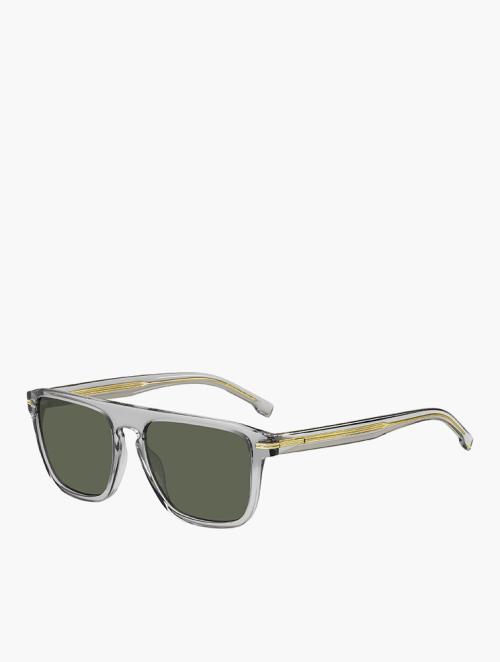 Hugo Boss Grey Rectangular Flat Top Sunglasses