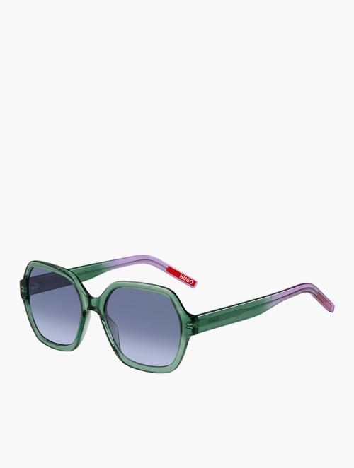 Hugo Green Lilac Square Contemporary Sunglasses