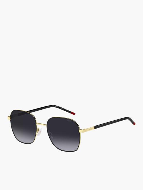 Hugo Dark Grey & Gold Rectangular Sunglasses