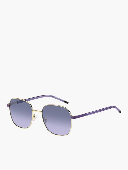 Hugo Grey Shaded Violet & Gold Rectangular Sunglasses