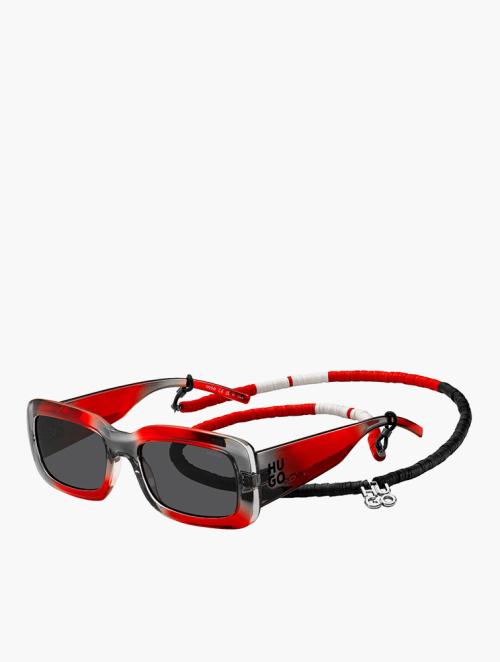 Hugo Grey & Red Pilot Sunglasses