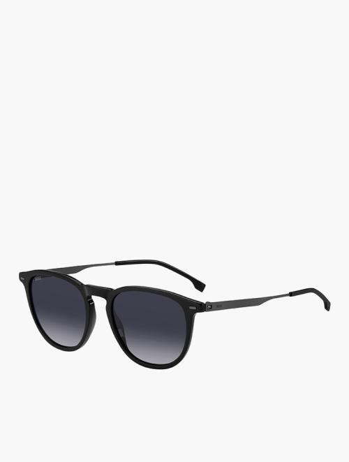 Hugo Boss Black Dark Ruthenium Rectangular Sunglasses