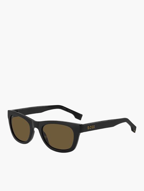 Hugo Boss Black Beige Rectangular Sunglasses