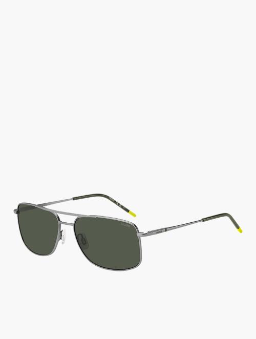 Hugo Ruthenium Green Rectangular Sunglasses