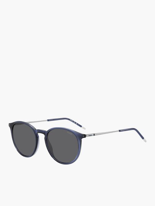 Hugo Blue Silver Round Contemporary Sunglasses