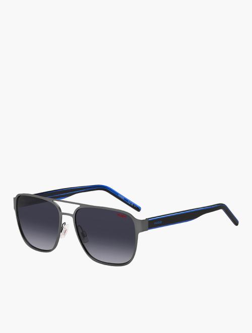 Hugo Black Blue Rectangular Sunglasses