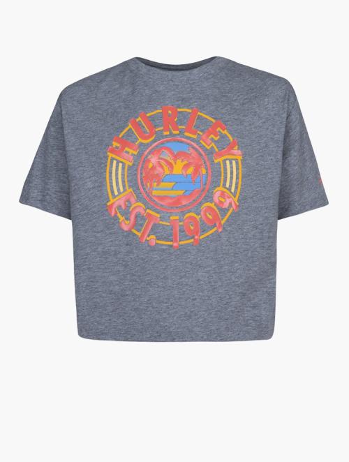 Hurley Carbon Heather Circle Palm Boxy Tee