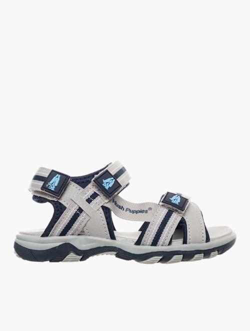 Hush Puppies Infants Grey & Navy PU Rafter Shoes