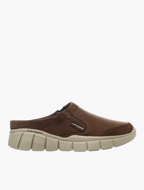 Hush Puppies Brown Equally Canvas Slip-On Shoes