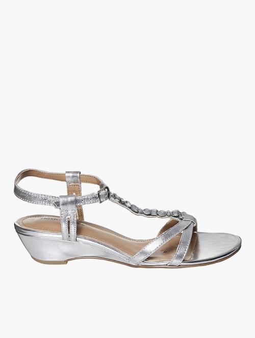 Hush Puppies Silver Helda Sandal Leather Wedges