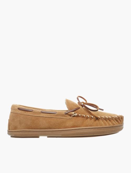 Hush Puppies Taupe Trappers Cow Suede Slip On Shoes