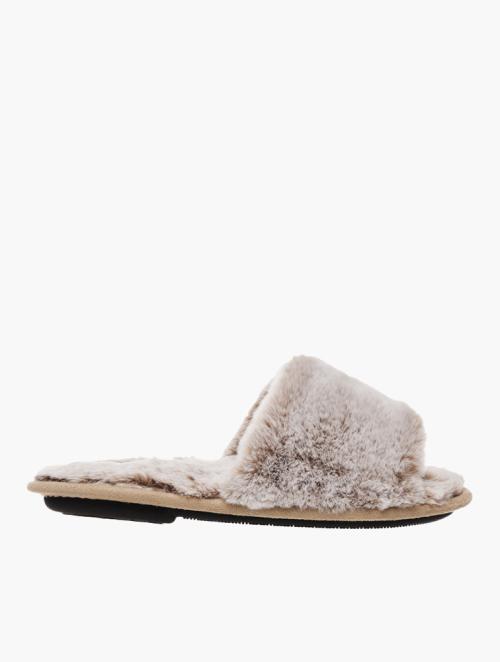 Hush Puppies Tan Mara Faux Fur Slippers