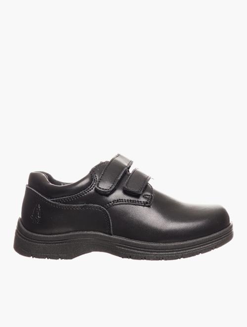 Hush Puppies Kids Black Action Leather Double Velcro Shoes