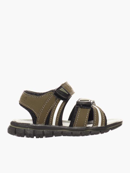 Hush Puppies Infants & Kids Olive & Black PU Qtr Strap Shoes