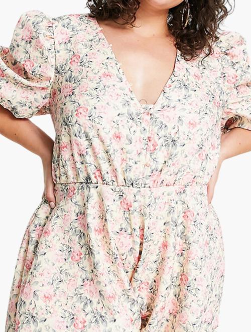 In the Style  Multi Floral Print Playsuit