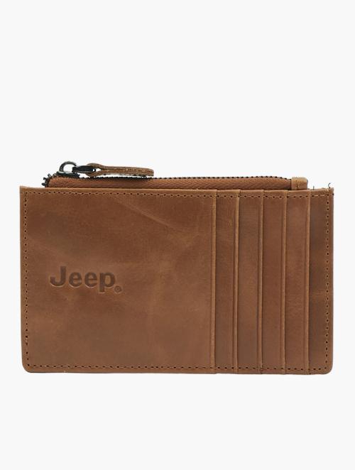 Jeep Choc Brown Zip Card Holder