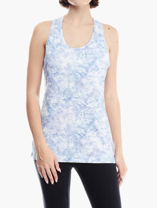 Jockey Blue Printed Cotton Stretch Racer Back Vest