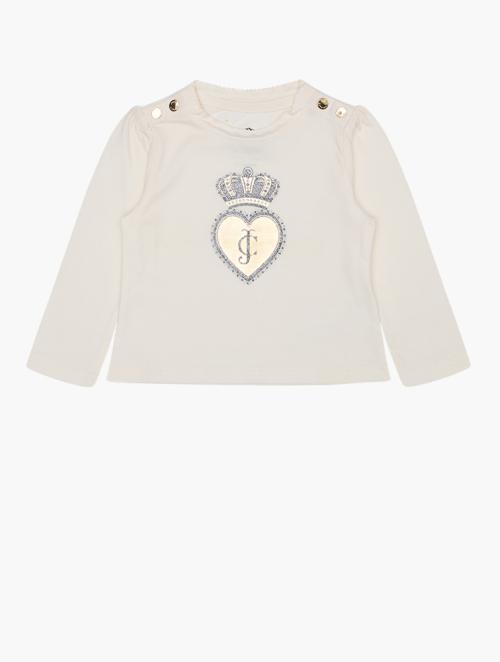 Juicy Couture Girls White Crown Graphic Long Sleeve Tee