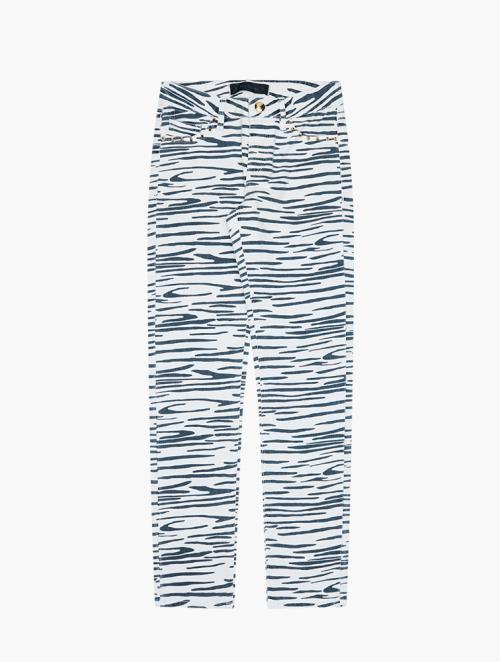 Juicy Couture Girls White And Navy Zebra Pattern Jeans 