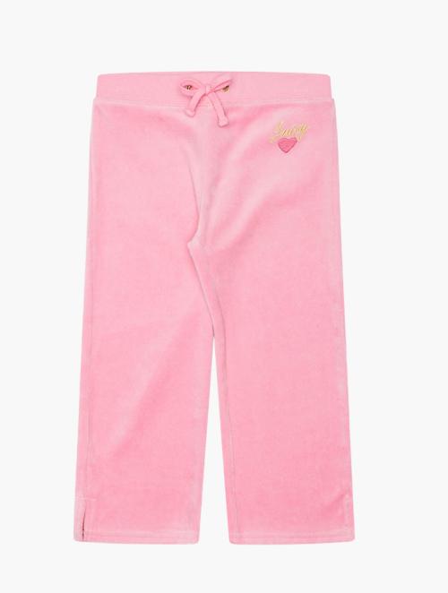 Juicy Couture Girls Pink Full Length Drawstring Joggers 
