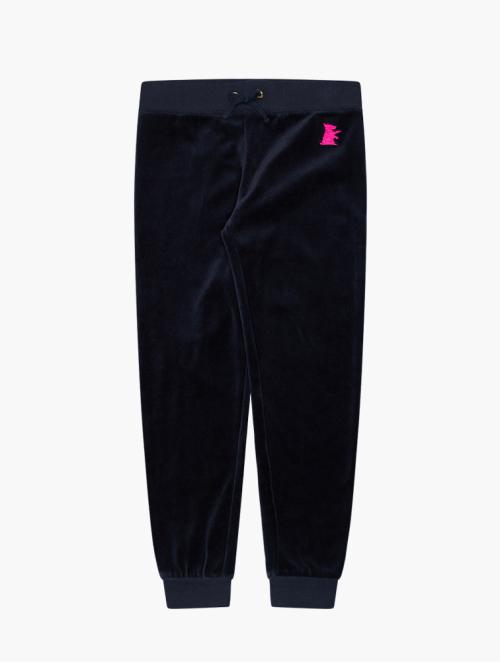 Juicy Couture Navy Blue Velvet Full Length Joggers