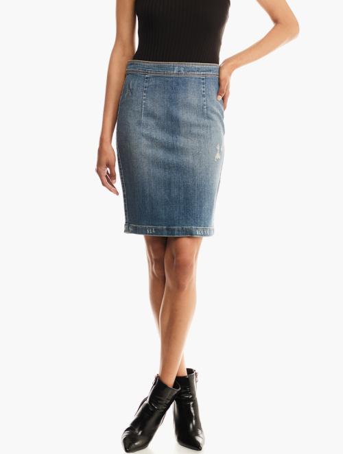 Juicy Couture Medium Blue Plain Denim Skirt