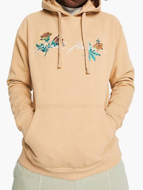 Karl Kani Beige Flower Drawstring Hoodie