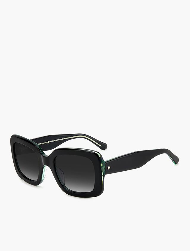 Kate Spade Black & Green Rectangular Sunglasses