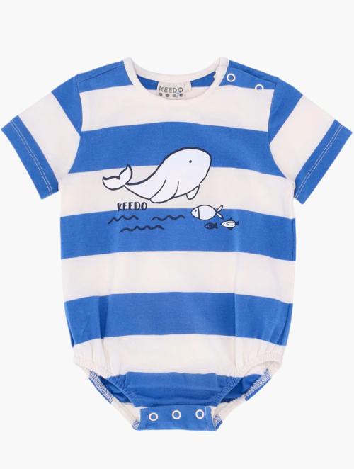 Keedo Infants Blue Coast Stripe Babygrow