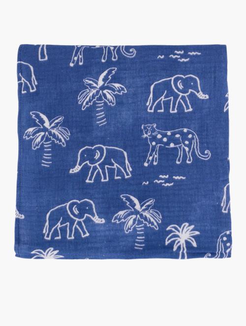 Keedo Navy Doodle Muslin Blanket